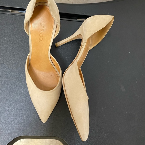 Vince Celeste Tan suede Pointed Toe Heels - Picture 2 of 5